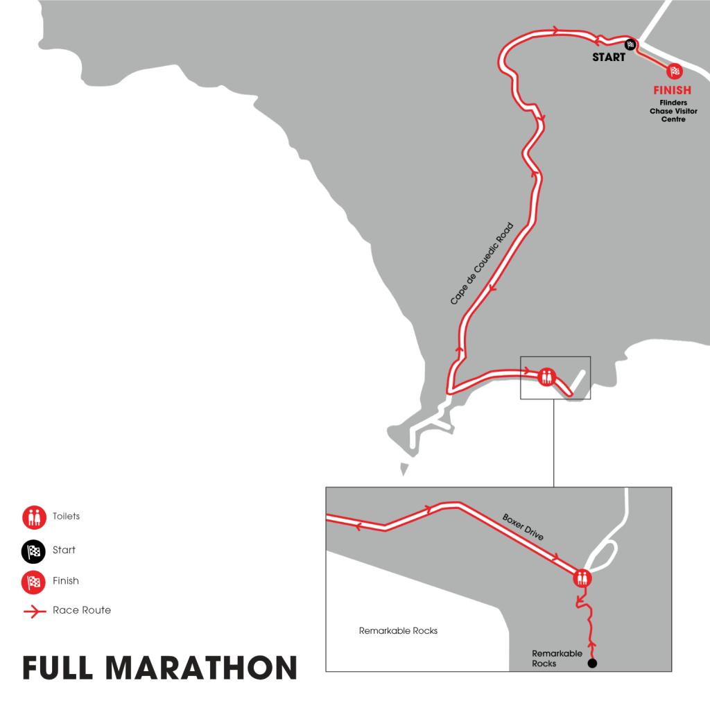 コース マップ フル マラソン カンガルー島マラソン  /  Course Map Full Marathon., Kangaroo Island Marathon